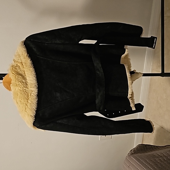 Guess Jeans LA faux suede faux fur moto jacket - Picture 3 of 7